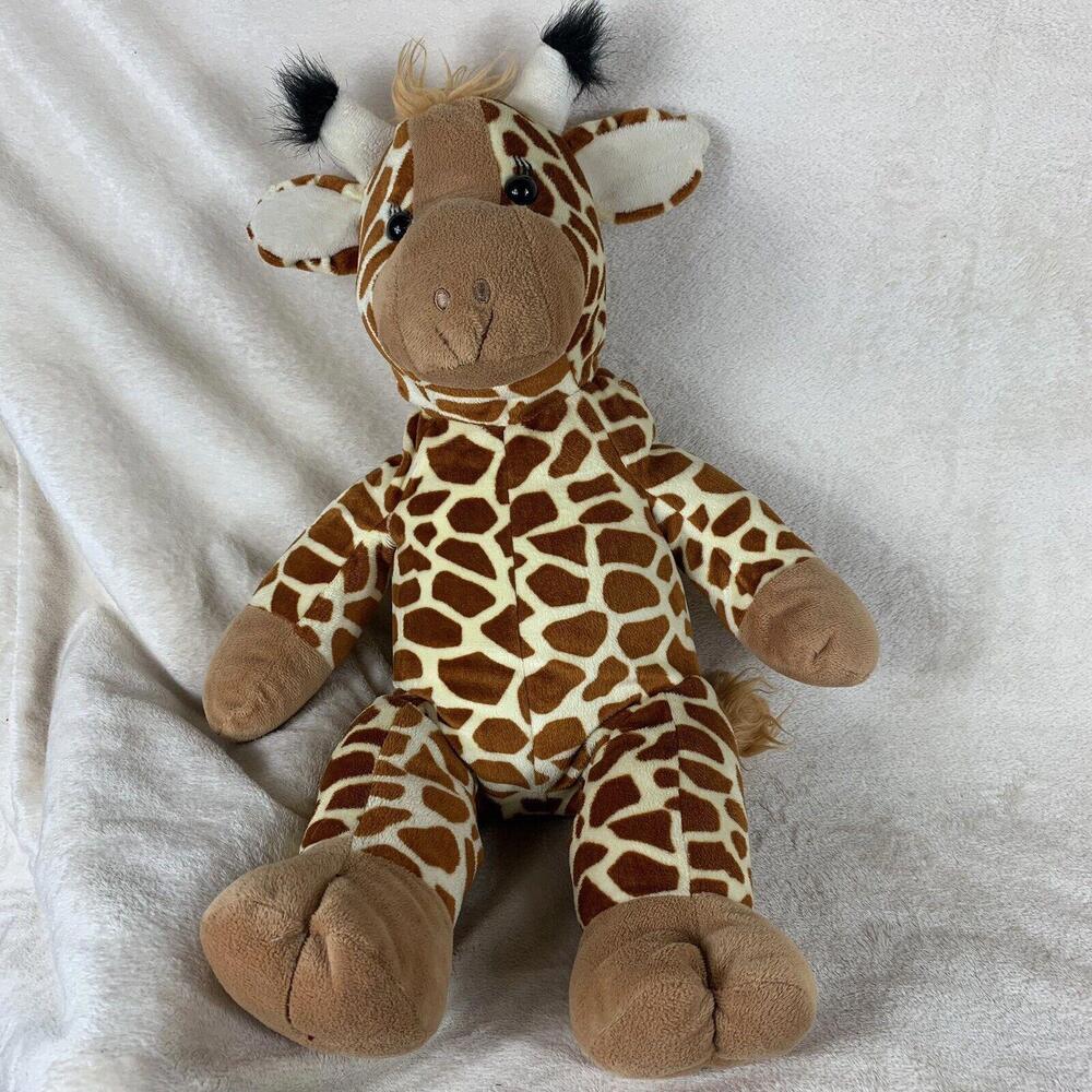 Teddy Mountain Plush Giraffe Brown Tan Soft Stuffed Animal 18" Tall